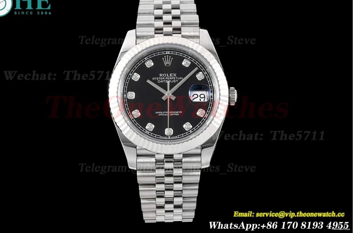Jubilee 41mm Black SS 126334 Flt SS VR3235 904L King Dial Datejust 0119